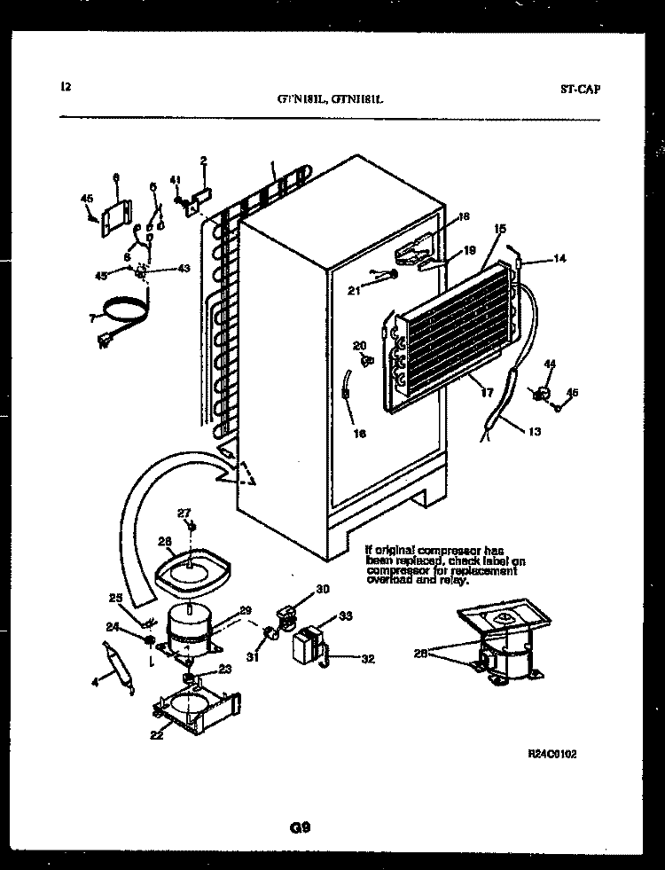 SYSTEM AND AUTOMATIC DEFROST PARTS Diagram and Parts List for GTNI181WLW0  Uni Refrigerator