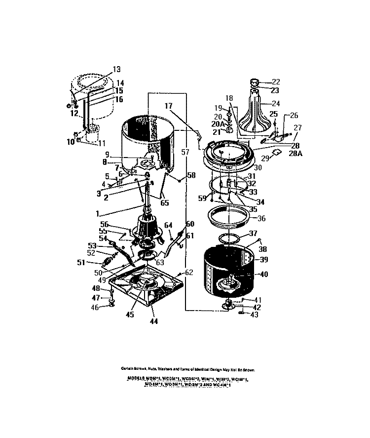 TUB Diagram and Parts List for WCDMA1  Frigidaire Washer