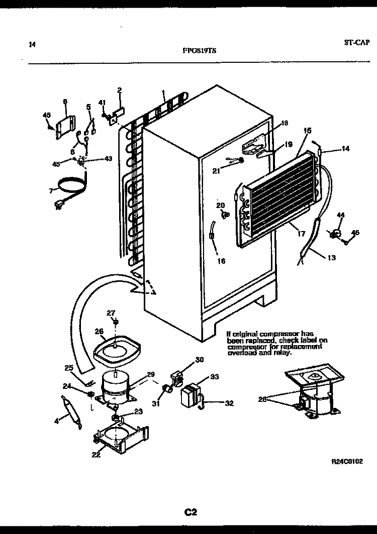 SYSTEM AND AUTOMATIC DEFROST PARTS Diagram and Parts List for FPGS19TSL0  Frigidaire Refrigerator