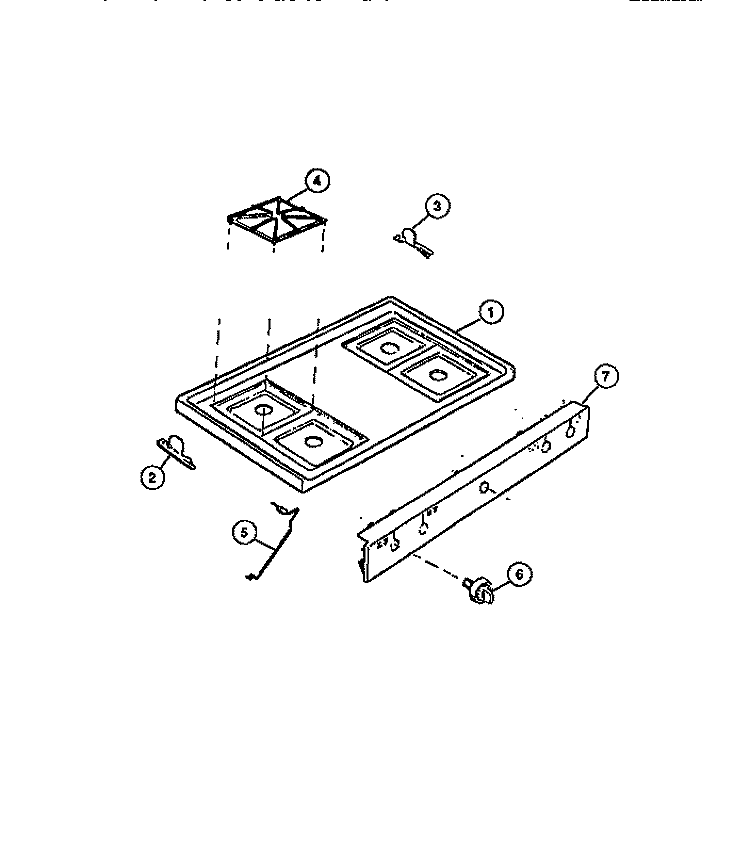 TOP & CONTROLS Diagram and Parts List for GP32BNW1  Frigidaire Range