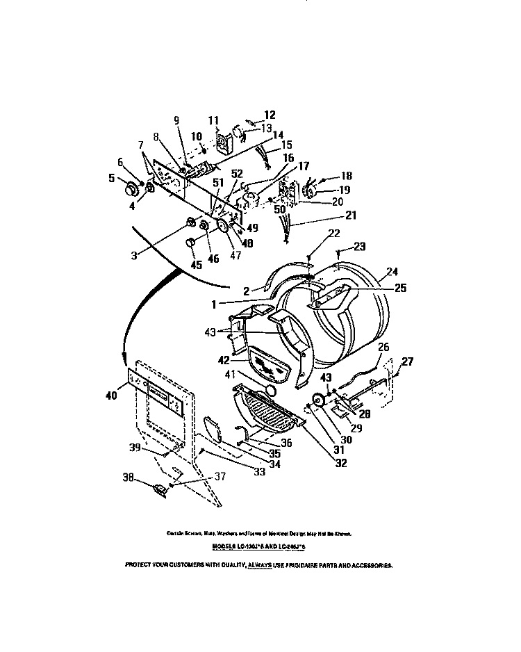 TIMERS, SELECTOR SWITCHES, DRYER DR Diagram and Parts List for LC248JW6  Frigidaire Washer Dryer Combo