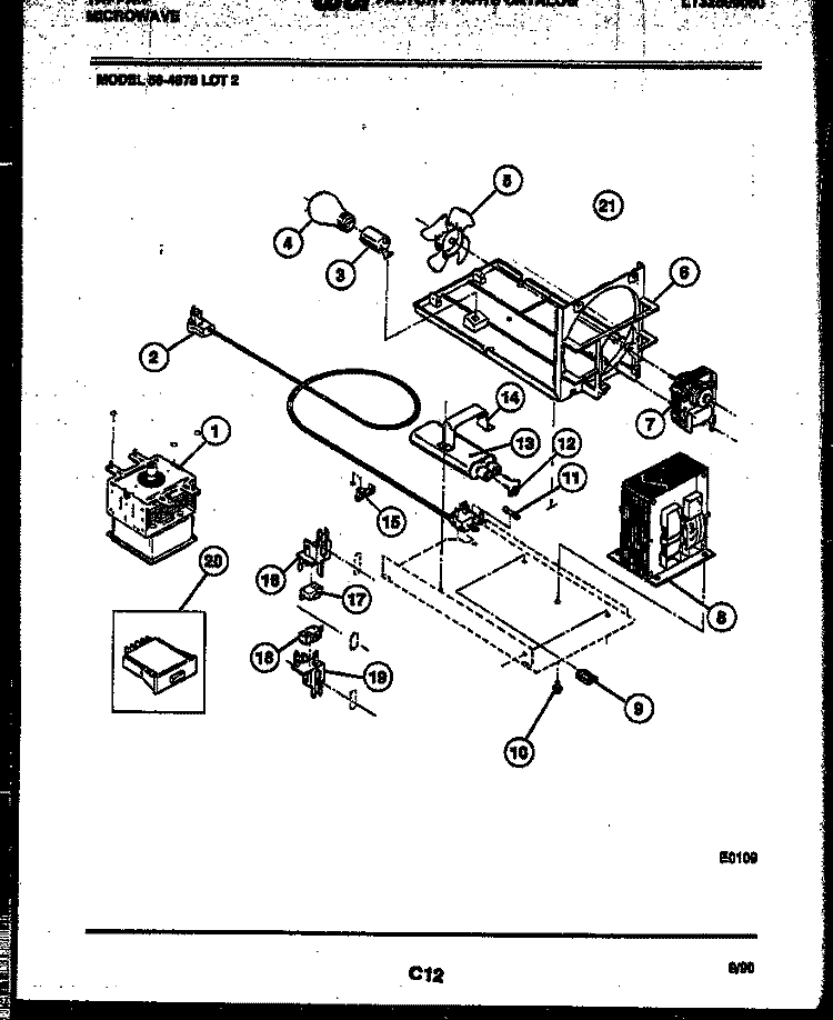 POWER CONTROL Diagram and Parts List for 56-4878-10-02  Tappan Microwave