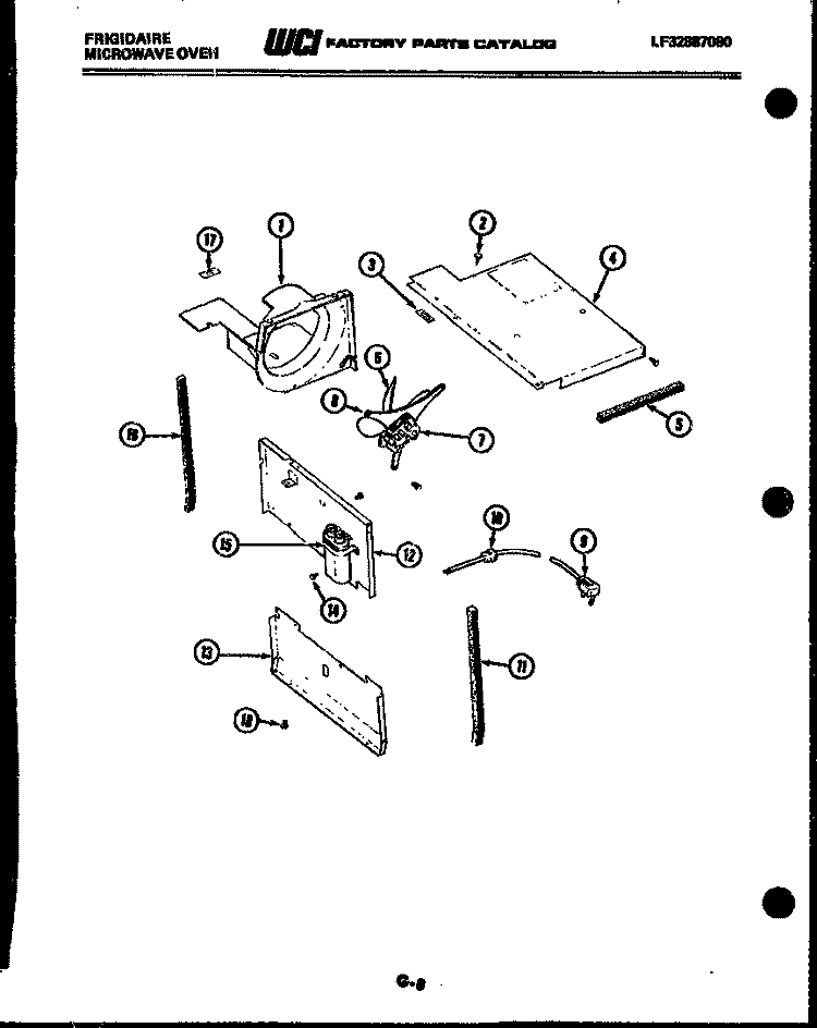 ELECTRICAL AND AIR HANDLING PARTS Diagram and Parts List for MVH1150C2  Frigidaire Microwave