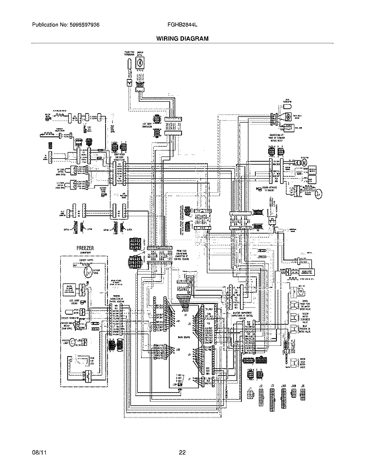 WIRING DIAGRAM Diagram and Parts List for FGHB2844LE6  Frigidaire Refrigerator