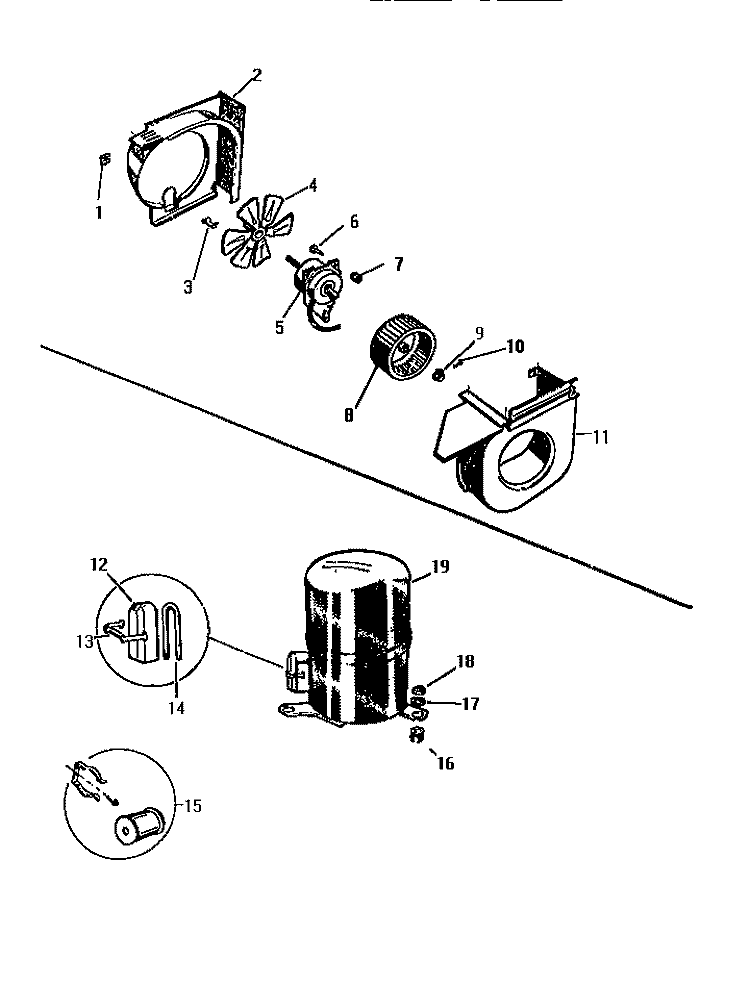 AIR HANDLING PARTS Diagram and Parts List for AH157J2A2  Frigidaire Air Conditioner