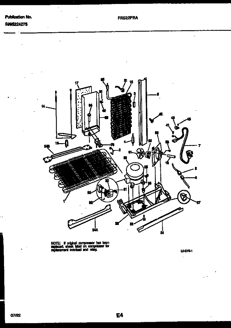 SYSTEM AND AUTOMATIC DEFROST PARTS Diagram and Parts List for FRS22PRAD0  Frigidaire Refrigerator