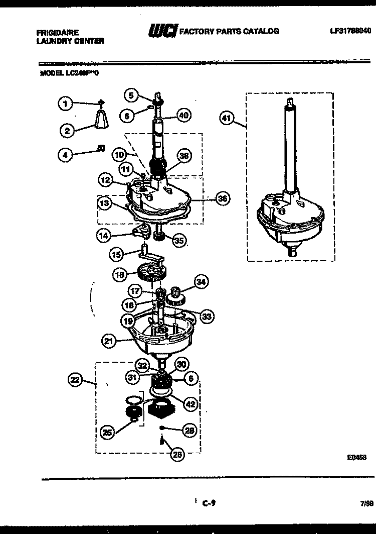 TRANSMISSION PARTS Diagram and Parts List for LC248FL0  Frigidaire Washer