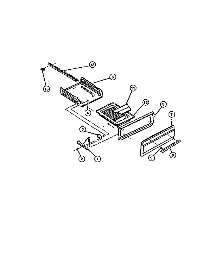 BROILER DRAWER Diagram and Parts List for CGC1M1DXC  Gibson Range