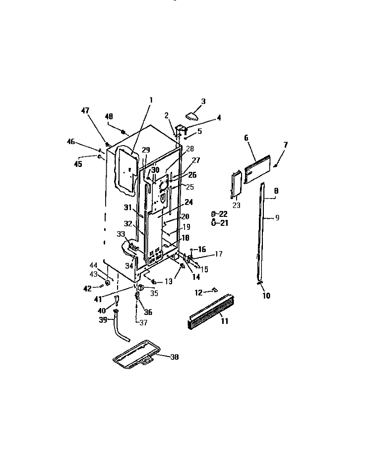 CABINET Diagram and Parts List for RS249GCD2  Frigidaire Refrigerator