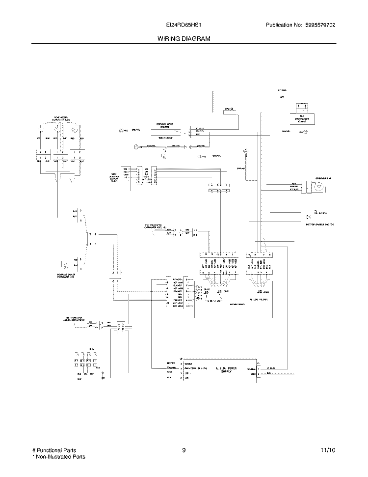 WIRING DIAGRAM Diagram and Parts List for EI24RD65HS1  Electrolux Refrigerator