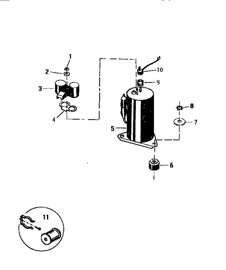 COMPRESSOR Diagram and Parts List for AH127J2A2  Frigidaire Air Conditioner
