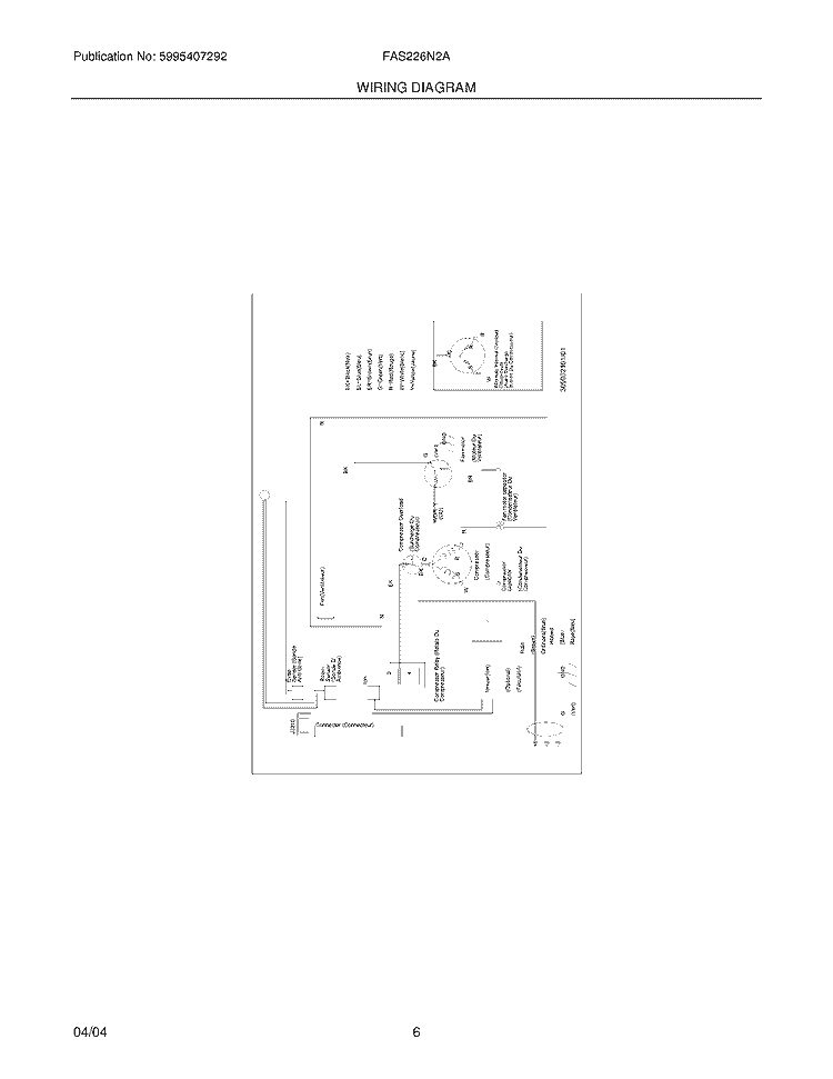 WIRING DIAGRAM Diagram and Parts List for FAS226N2A  Frigidaire Air Conditioner