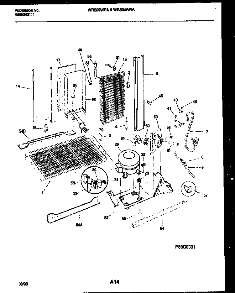 SYSTEM AND AUTOMATIC DEFROST PARTS Diagram and Parts List for WRS24WRAW1  Frigidaire Refrigerator
