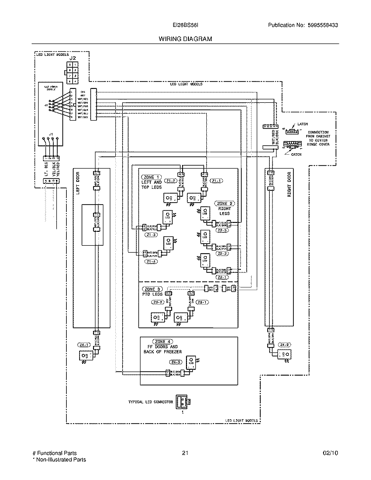 WIRING DIAGRAM Diagram and Parts List for EI28BS56IB1  Electrolux Refrigerator