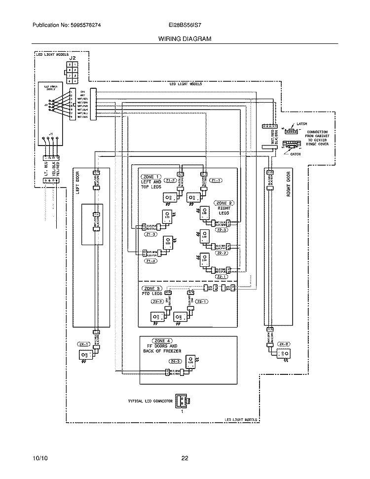 WIRING DIAGRAM Diagram and Parts List for EI28BS56IS7  Electrolux Refrigerator