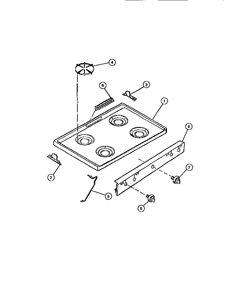 COOKTOP Diagram and Parts List for CGC3M2DXC  Gibson Range