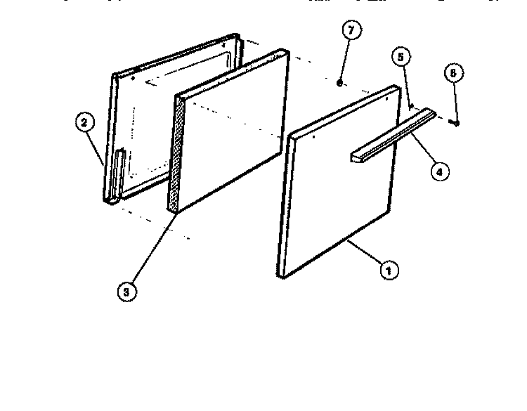 DOOR Diagram and Parts List for KF201HDD5  Frigidaire Range