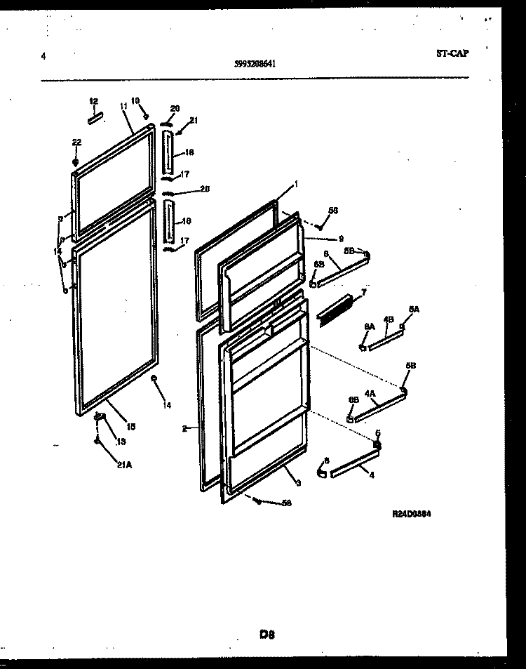 DOOR PARTS Diagram and Parts List for ATL/ATN130WK1  Frigidaire Refrigerator