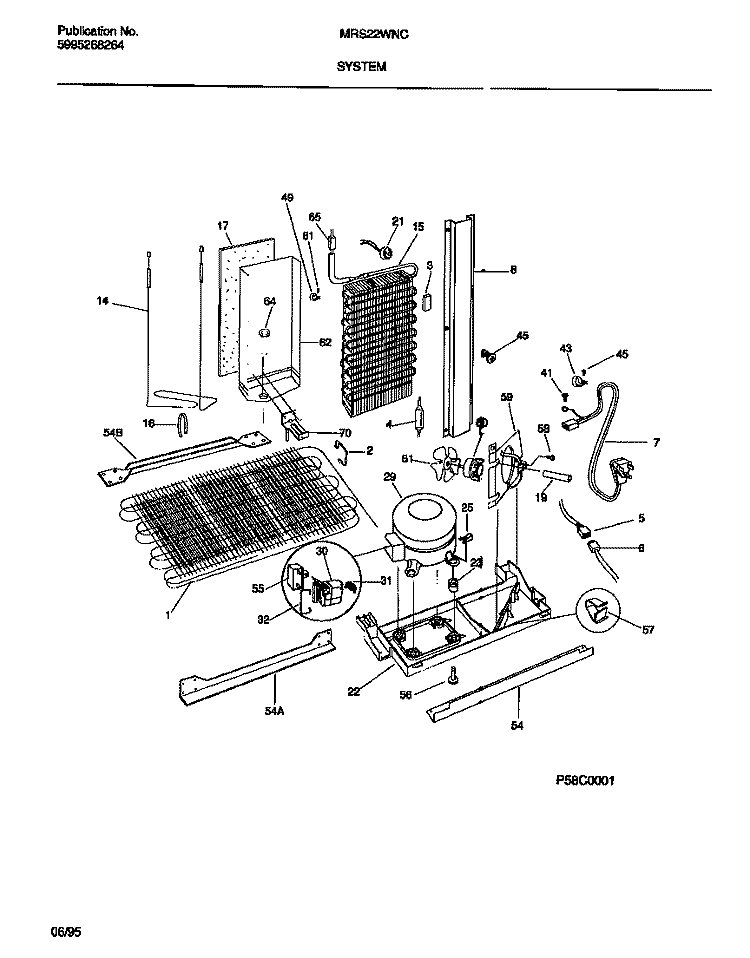 SYSTEM Diagram and Parts List for MRS22WNCD0  Uni Refrigerator