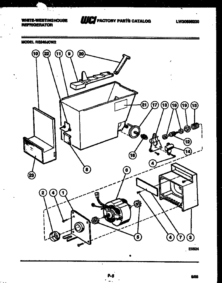 ICE DISPENSER Diagram and Parts List for RS249JCD2  Frigidaire Refrigerator