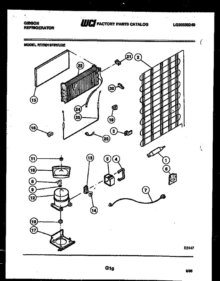 SYSTEM AND AUTOMATIC DEFROST PARTS Diagram and Parts List for RT19F9WU3E  Gibson Refrigerator