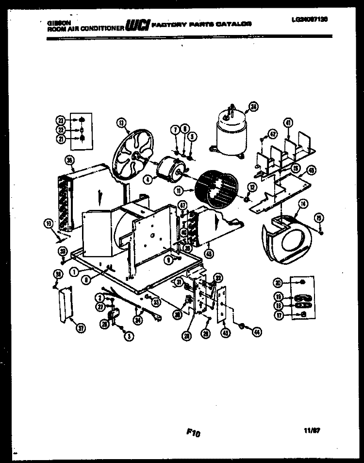 ELECTRICAL AND AIR HANDLING PARTS Diagram and Parts List for AL08C4ETBA  Gibson Air Conditioner