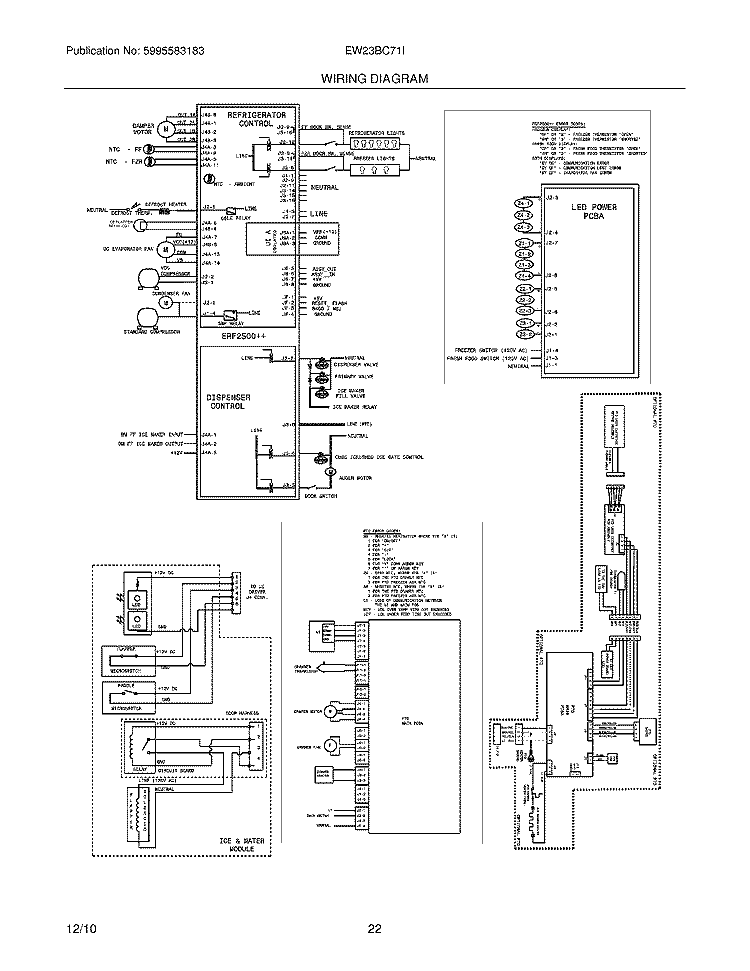 WIRING DIAGRAM Diagram and Parts List for EW23BC71IB7  Electrolux Refrigerator