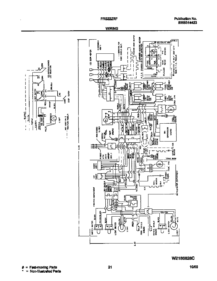 WIRING DIAGRAM Diagram and Parts List for FRS22ZRFD3  Frigidaire Refrigerator