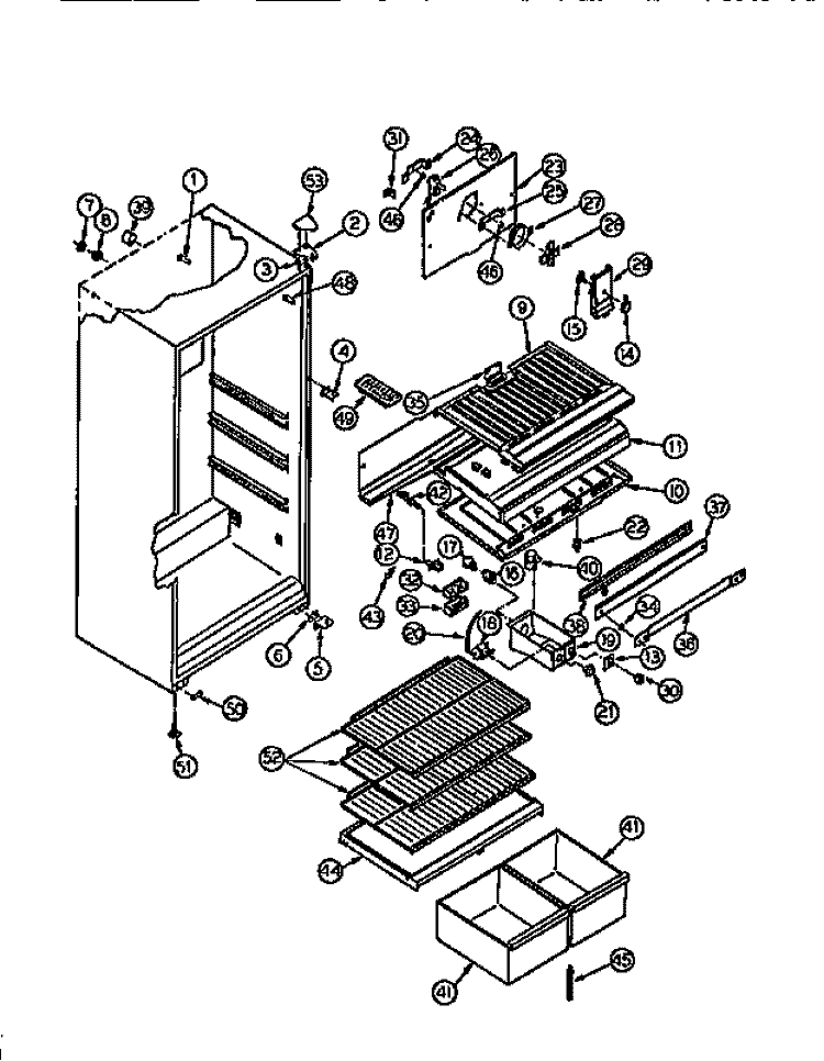 CABINET PARTS Diagram and Parts List for RT17F2WT3A  Gibson Refrigerator