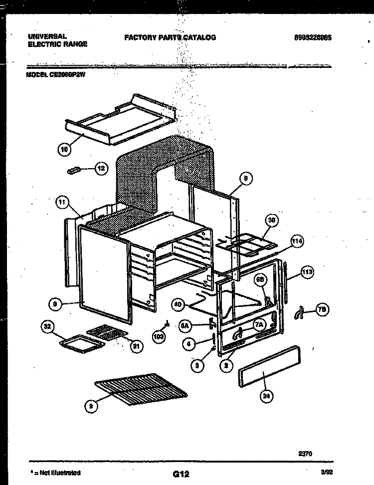 BODY PARTS Diagram and Parts List for CE206SP2W-00  Uni Cooktop