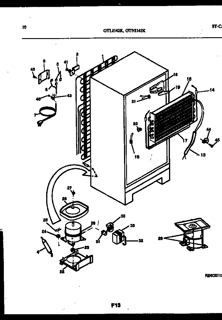 SYSTEM AND AUTOMATIC DEFROST PARTS Diagram and Parts List for GTNI142BK2  Frigidaire Refrigerator