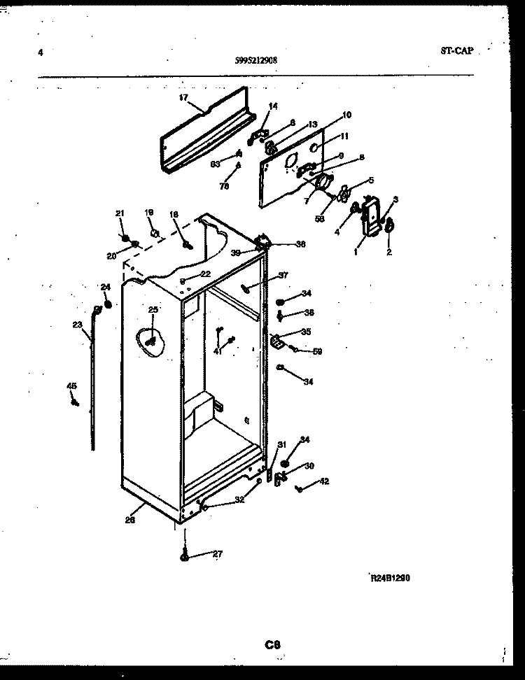 CABINET PARTS Diagram and Parts List for RTG215NCD0  Frigidaire Refrigerator