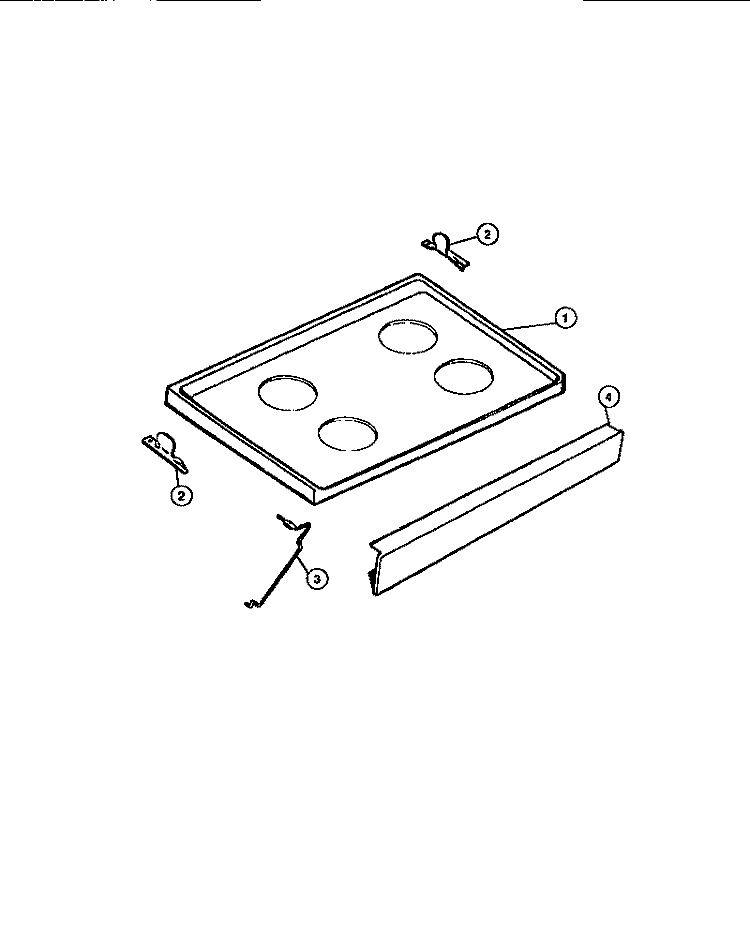 TOP & RELATED PARTS Diagram and Parts List for 31-2758-00-02  Tappan Range