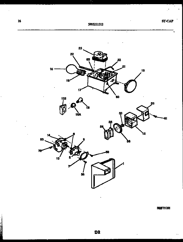 REFRIGERATOR CONTROL ASSEMBLY, DAMP Diagram and Parts List for RS22F9YX1A  Gibson Refrigerator