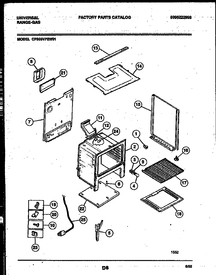 BODY PARTS Diagram and Parts List for CP303VP2D1  Frigidaire Range