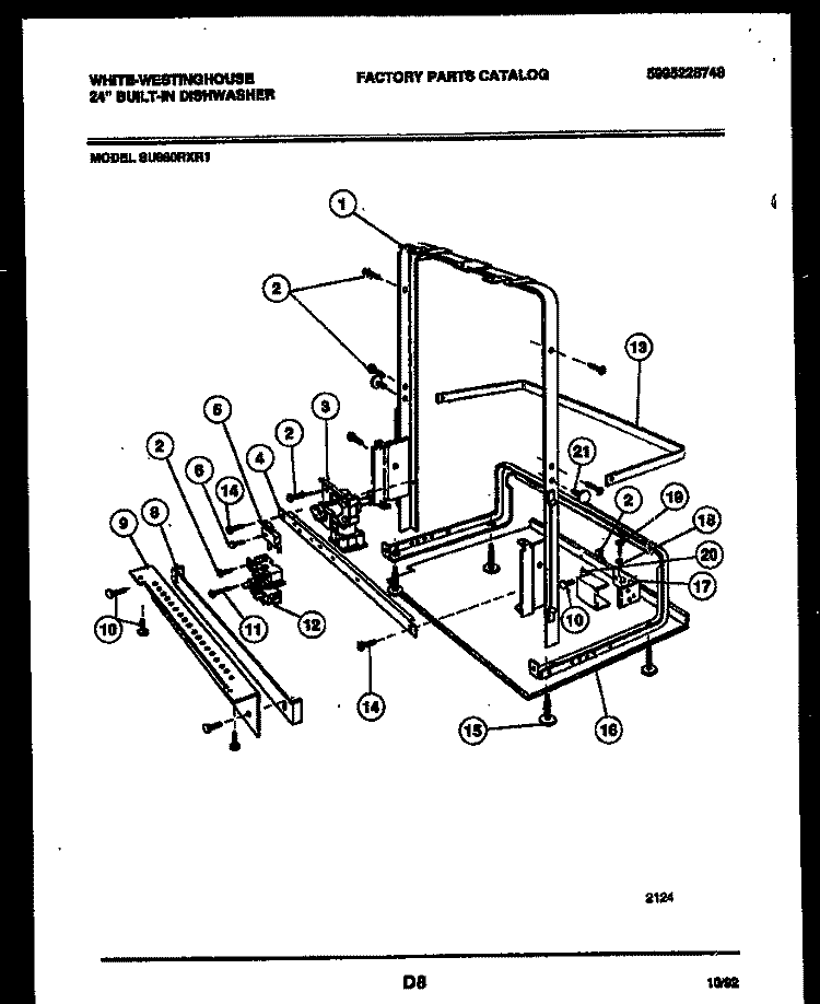 POWER DRY AND MOTOR PARTS Diagram and Parts List for SU880RXR1  Frigidaire Dishwasher