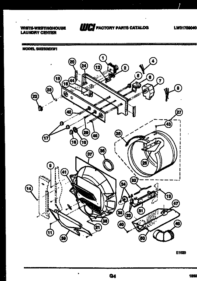 CONSOLE, CONTROL AND DRUM Diagram and Parts List for SM230MXW1  Frigidaire Washer