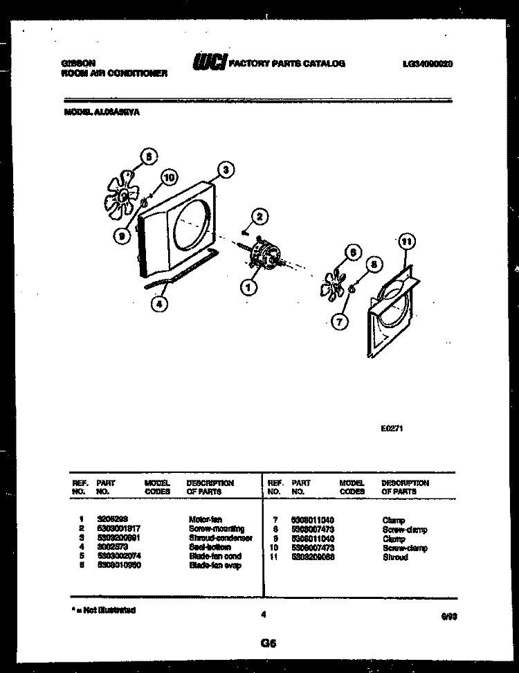 AIR HANDLING PARTS Diagram and Parts List for AL06A5EYA  Gibson Air Conditioner
