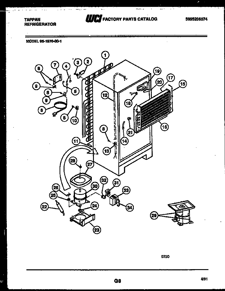 BLOWER AND DRIVE PARTS Diagram and Parts List for 49-2848-23-03  Tappan Dryer