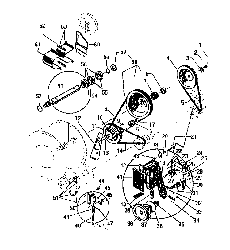 PULLEY, BELTS Diagram and Parts List for LT150JXD1  Frigidaire Washer