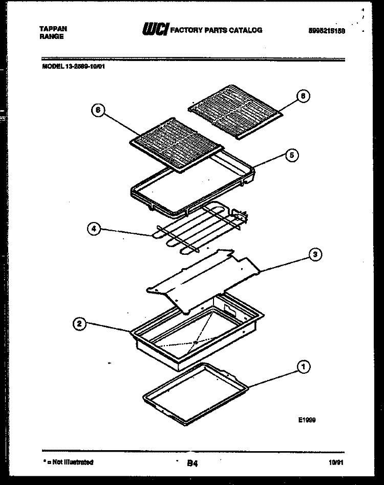 OPTIONAL PARTS Diagram and Parts List for 13-2589-00-01  Tappan Cooktop