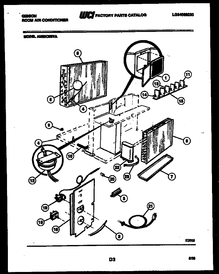 ELECTRICAL PARTS Diagram and Parts List for AM09C6EVA  Gibson Air Conditioner