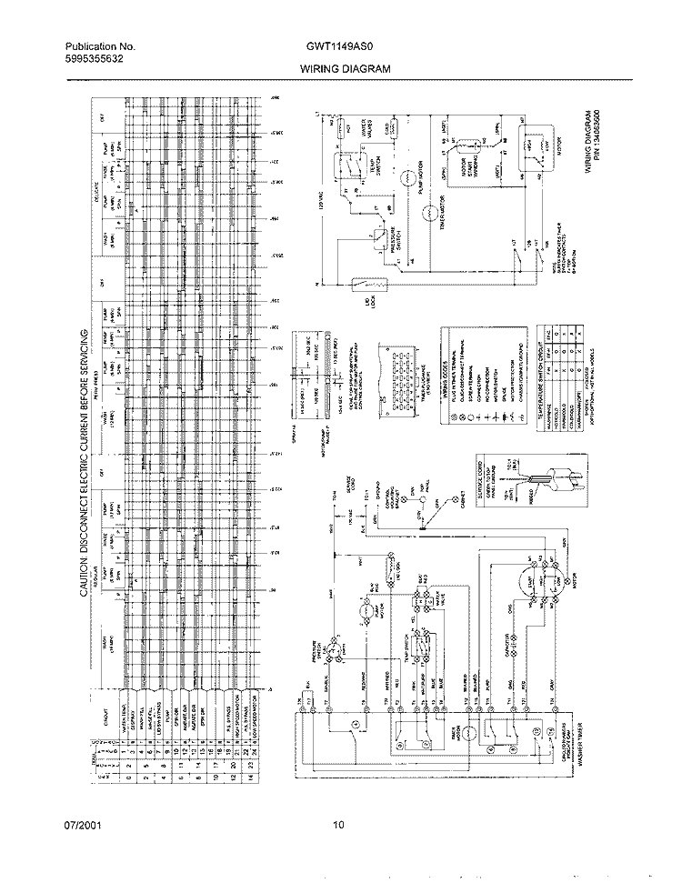 134063600 WIRING DIAGRAM Diagram and Parts List for GWT1149AS0  Gibson Washer
