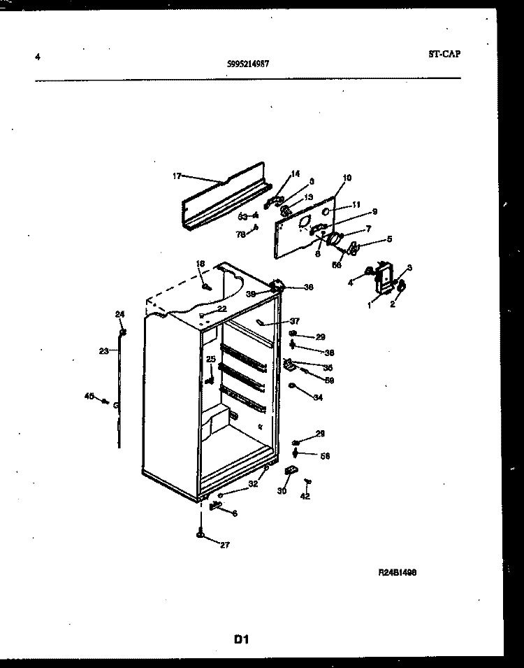 CABINET PARTS Diagram and Parts List for ATN130WK2  Frigidaire Refrigerator