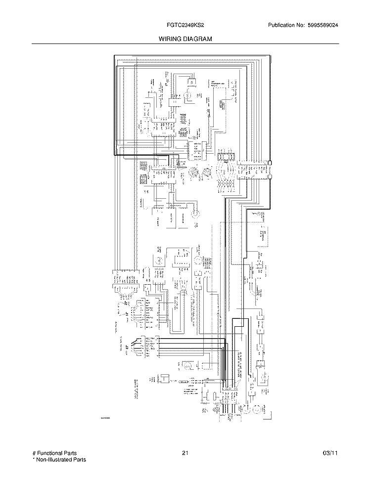 WIRING DIAGRAM Diagram and Parts List for FGTC2349KS2  Frigidaire Refrigerator
