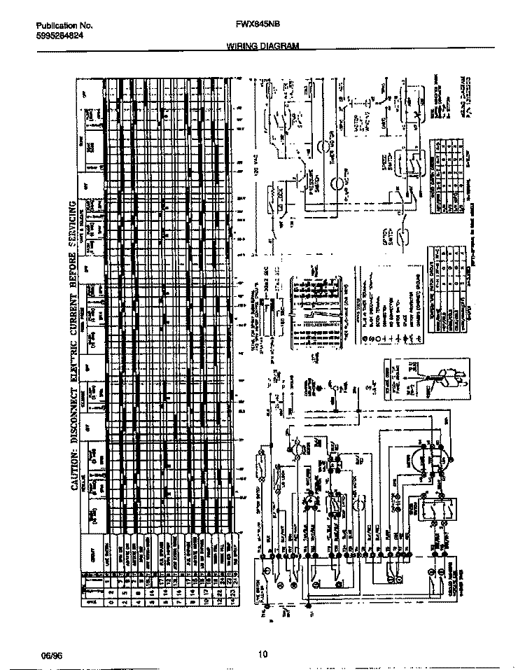 WIRING DIAGRAM Diagram and Parts List for FWX645NBS3  Frigidaire Washer