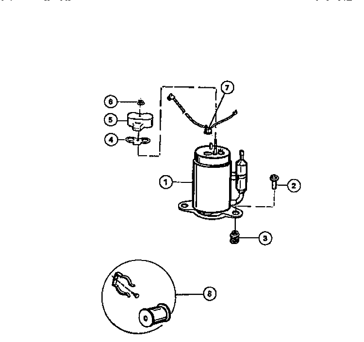 COMPRESSOR Diagram and Parts List for AR12ME8N1  Frigidaire Air Conditioner