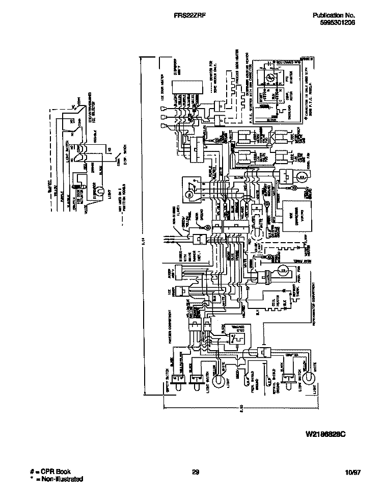 WIRING DIAGRAM Diagram and Parts List for FRS22ZRFW2  Frigidaire Refrigerator