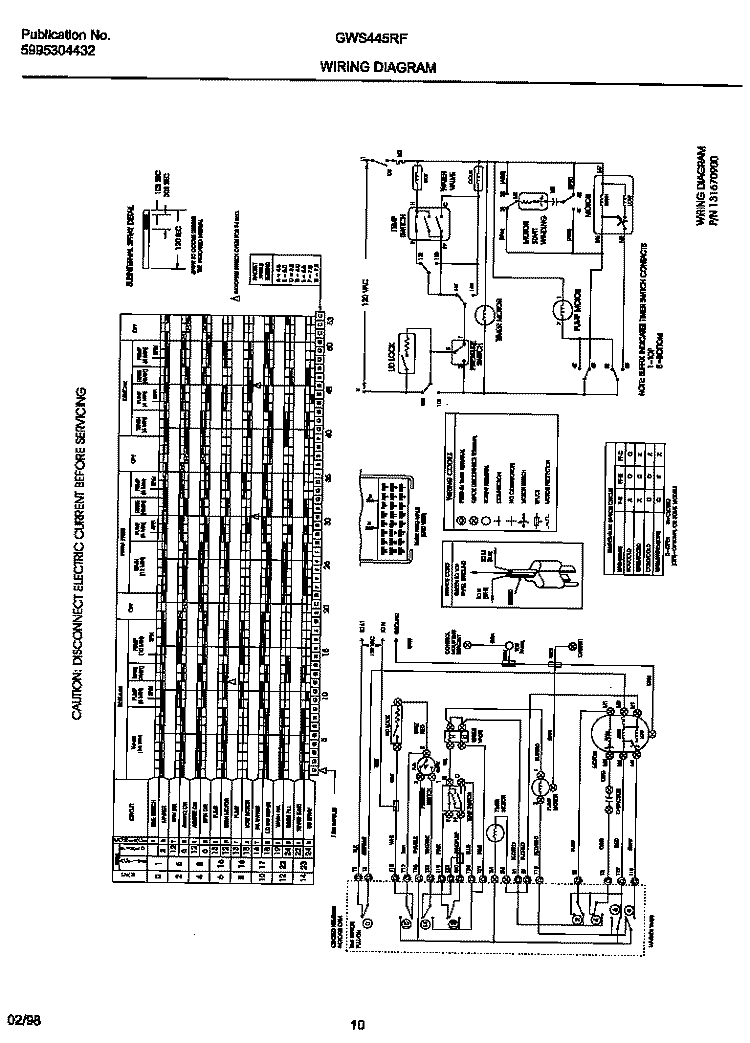 WIRING DIAGRAM Diagram and Parts List for GWS445RFS0  Gibson Washer