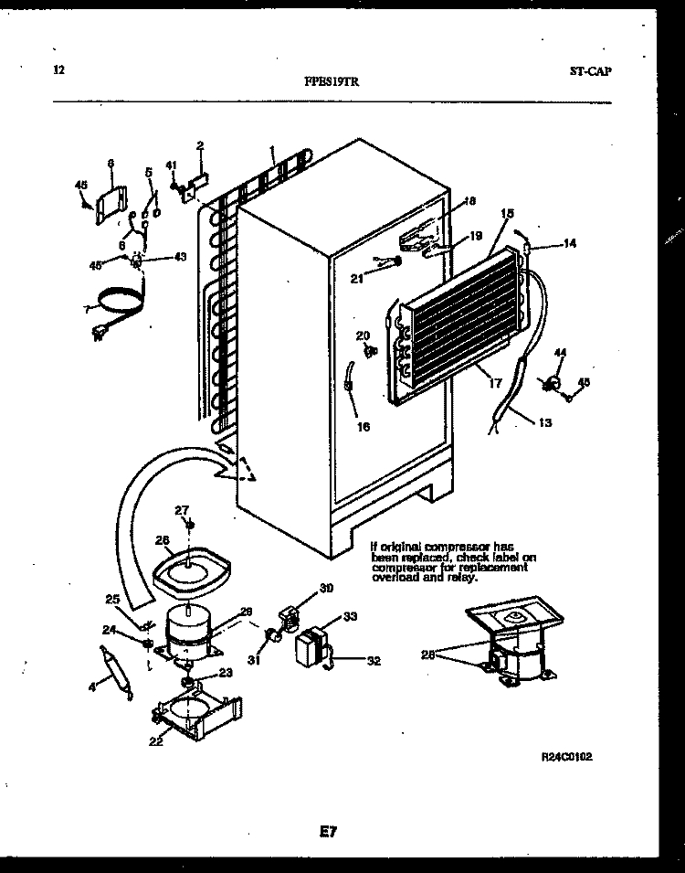 SYSTEM AND AUTOMATIC DEFROST PARTS Diagram and Parts List for FPES19TRW0  Frigidaire Refrigerator